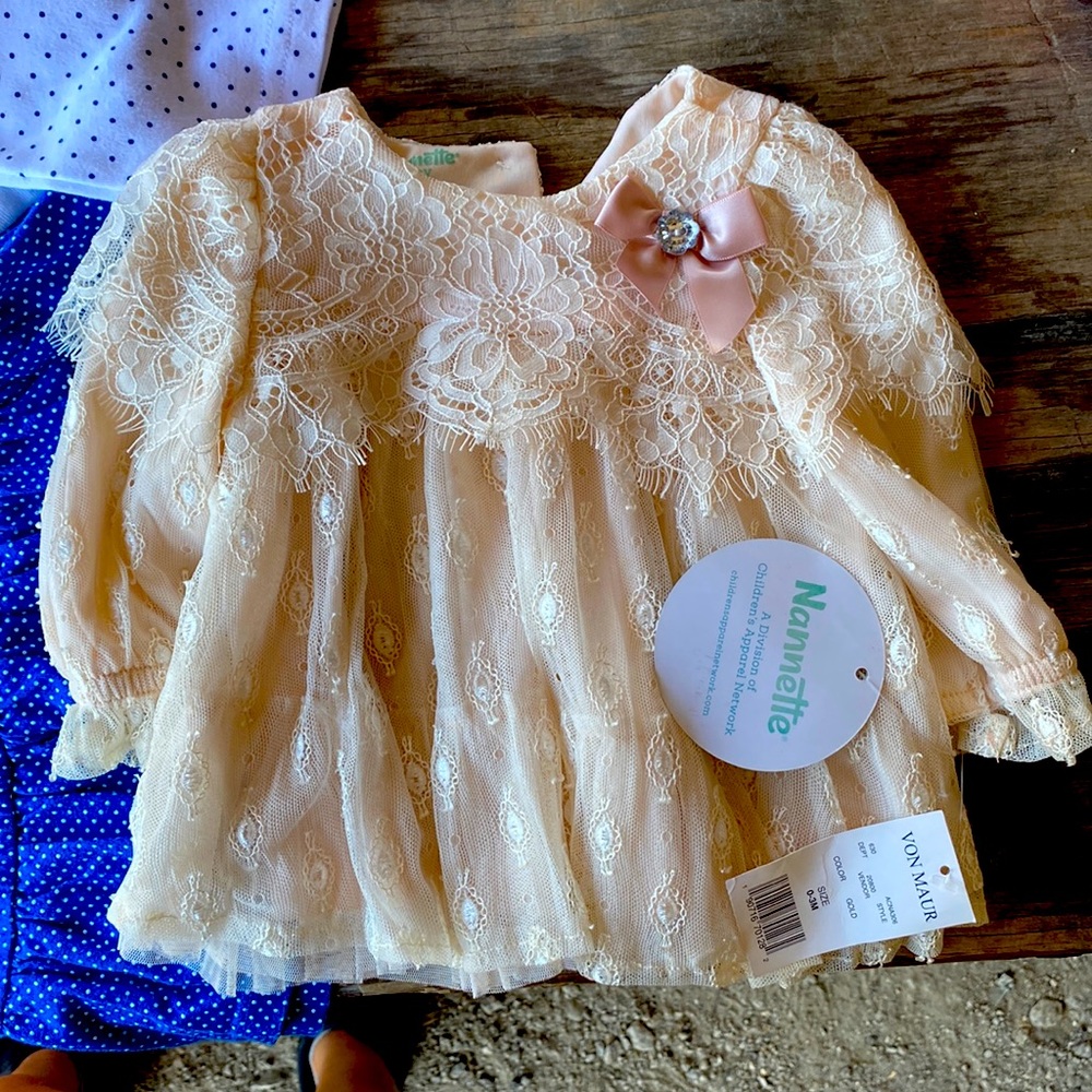 NEW Nannette Formal Dress Tan / Cream color from Von Maur
